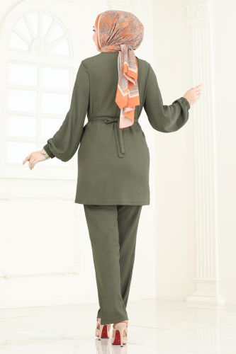 moda selvim طقم اخضر عفني 344DVL817 - Thumbnail