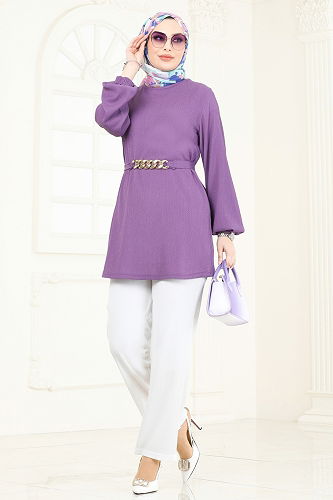 moda selvim طقم ليلكي وسكري 344DVL817 - Thumbnail