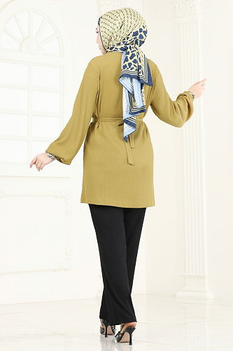 moda selvim طقم أخضر وأسود 344DVL817 - Thumbnail