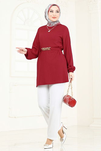 moda selvim طقم أحمر و سكري 344DVL817 - Thumbnail