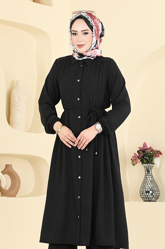moda selvim طقم أسود 3457TRT545 - Thumbnail