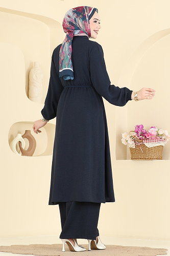 moda selvim طقم كحلي 3457TRT545 - Thumbnail