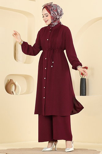 moda selvim Combined 3458TRT545 Burgundy - Thumbnail