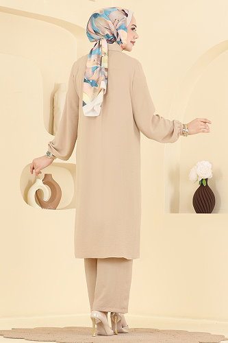 moda selvim طقم بيج 3459TRT545 - Thumbnail