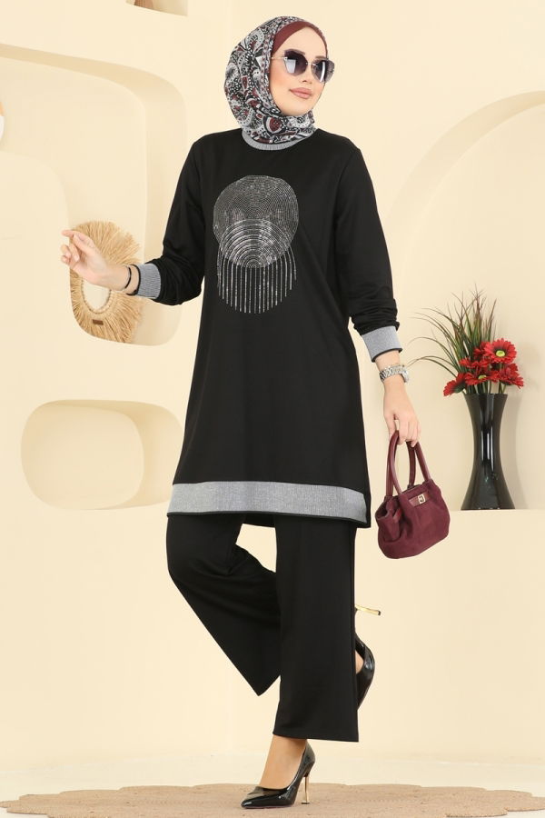 Modaselvim الاطقم طقم أسود 3462UZ662