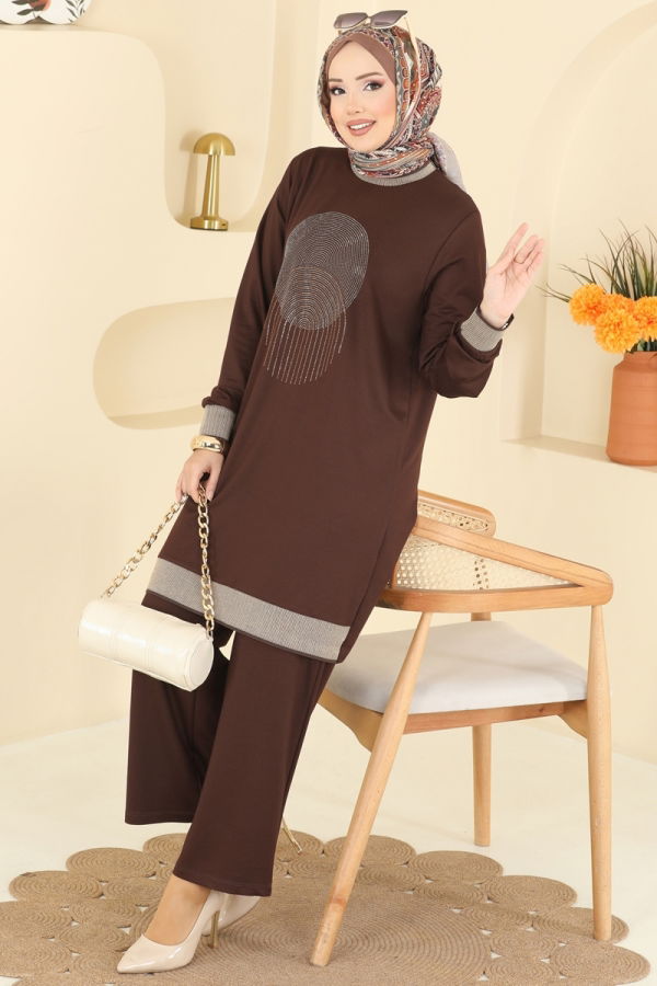 Modaselvim الاطقم طقم بني 3462UZ662