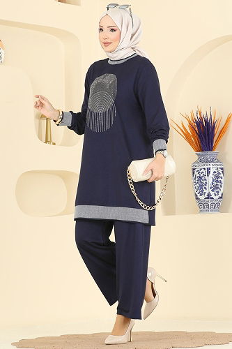 moda selvim طقم كحلي 3462UZ662 - Thumbnail