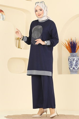 moda selvim طقم كحلي 3462UZ662 - Thumbnail