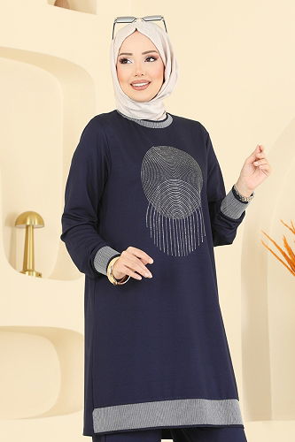 moda selvim طقم كحلي 3462UZ662 - Thumbnail