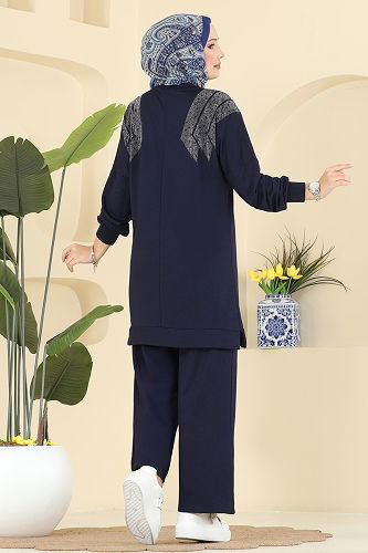 moda selvim طقم كحلي 3464UZ662 - Thumbnail