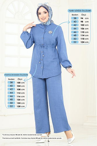 moda selvim طقم ازرق 347DVL817 - Thumbnail