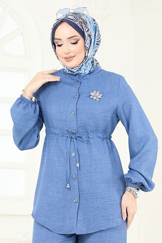 moda selvim طقم ازرق 347DVL817 - Thumbnail