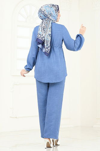 moda selvim طقم ازرق 347DVL817 - Thumbnail