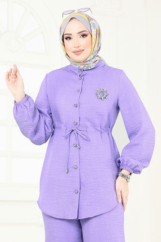 moda selvim طقم ليلكي 347DVL817 - Thumbnail