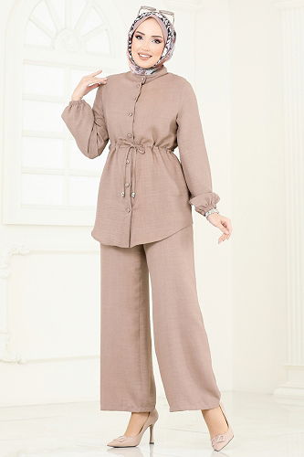 moda selvim طقم بيج 347DVL817 - Thumbnail