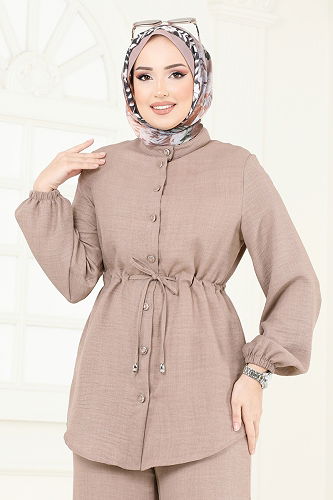 moda selvim طقم بيج 347DVL817 - Thumbnail