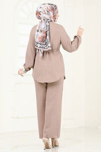 moda selvim طقم بيج 347DVL817 - Thumbnail