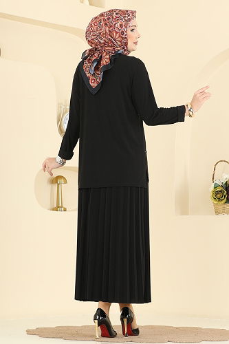 moda selvim طقم أسود 3483UZ662 - Thumbnail