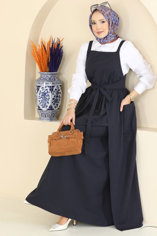 Modaselvim Hijab Combinations Combined 348ASN888 Navy Blue