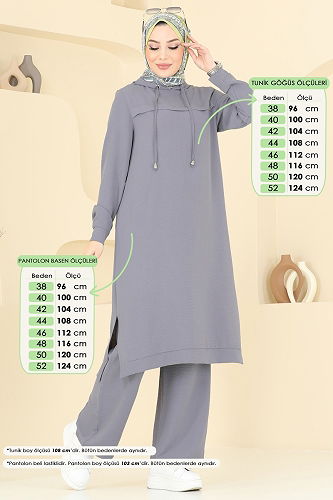 moda selvim Combined 348DVL817 Gray - Thumbnail