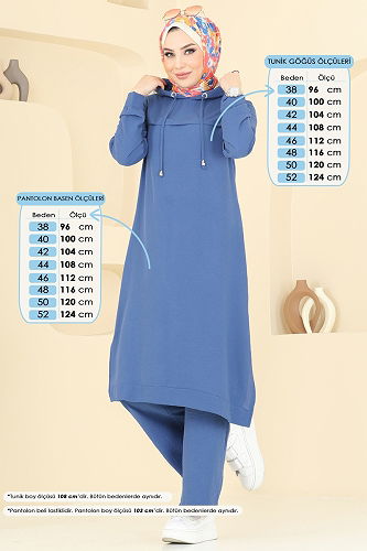 moda selvim Combined 348DVL817 Indigo - Thumbnail