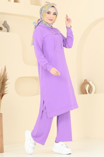 moda selvim طقم ليلكي 348DVL817 - Thumbnail