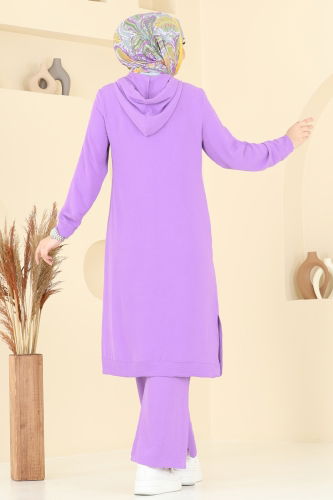 moda selvim طقم ليلكي 348DVL817 - Thumbnail