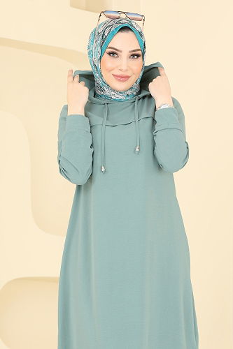 moda selvim طقم أخضر باهت 348DVL817 - Thumbnail