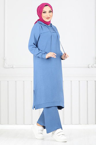 moda selvim طقم ازرق 349DVL897-M - Thumbnail