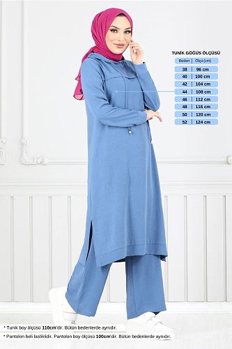 moda selvim طقم ازرق 349DVL897-M - Thumbnail