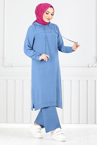 moda selvim طقم ازرق 349DVL897-M - Thumbnail