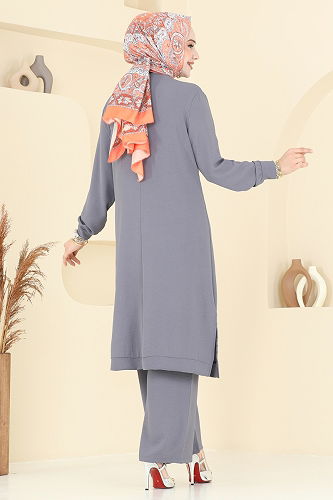 moda selvim طقم رمادي 350DVL817 - Thumbnail