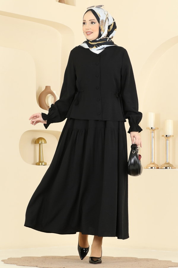 Modaselvim Hijab Combinations Combined 351ASN888 Black
