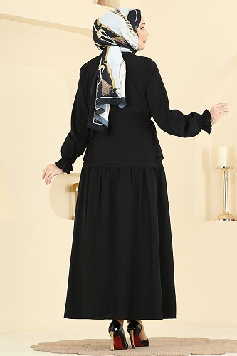 moda selvim طقم أسود 351ASN888 - Thumbnail