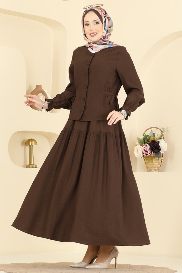Modaselvim Hijab Combinations Combined 351ASN888 Brown