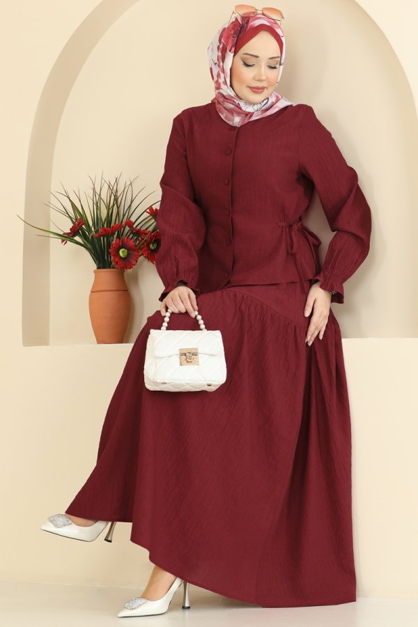 Modaselvim Hijab Combinations Combined 351ASN888 Burgundy