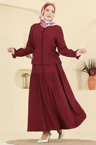 moda selvim Combined 351ASN888 Burgundy - Thumbnail