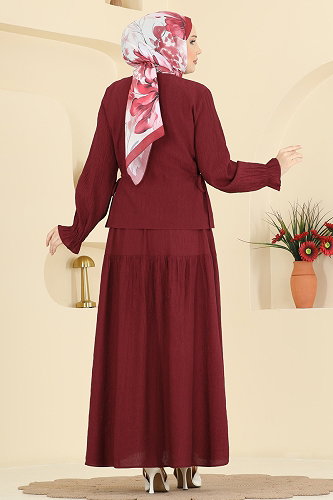 moda selvim Combined 351ASN888 Burgundy - Thumbnail
