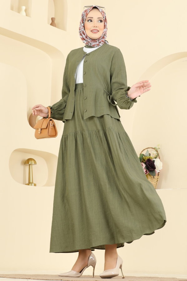 Modaselvim Hijab Combinations Combined 351ASN888 Khaki
