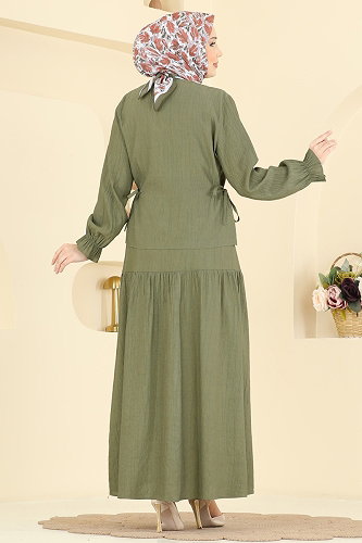 moda selvim طقم اخضر عفني 351ASN888 - Thumbnail