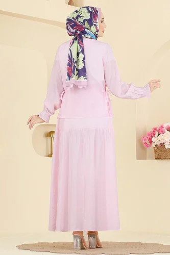 moda selvim طقم وردي فاتح 351ASN888 - Thumbnail