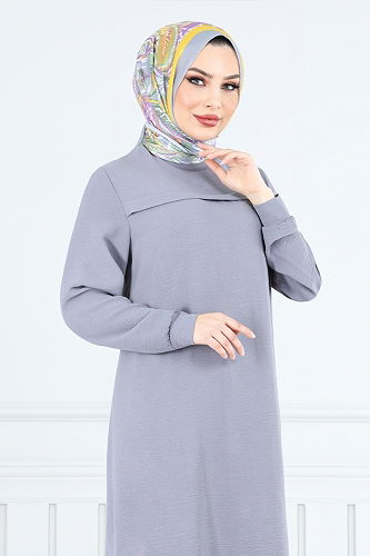 moda selvim طقم رمادي 351DVL897-M - Thumbnail