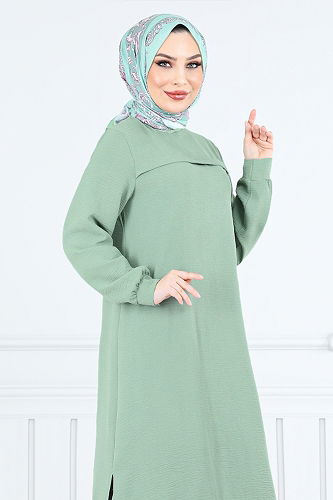 moda selvim طقم أخضر باهت 351DVL897-M - Thumbnail