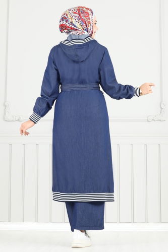 moda selvim طقم جينز غامق 351MSA980 - Thumbnail
