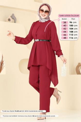 moda selvim Combined 353ASN888 Burgundy - Thumbnail