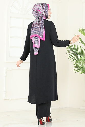 moda selvim طقم أسود 353DVL817 - Thumbnail