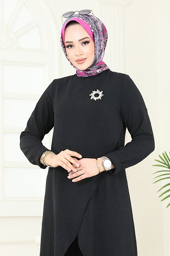 moda selvim طقم أسود 353DVL817 - Thumbnail