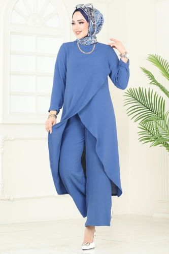 moda selvim طقم ازرق 353DVL817 - Thumbnail