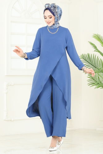 moda selvim طقم ازرق 353DVL817 - Thumbnail