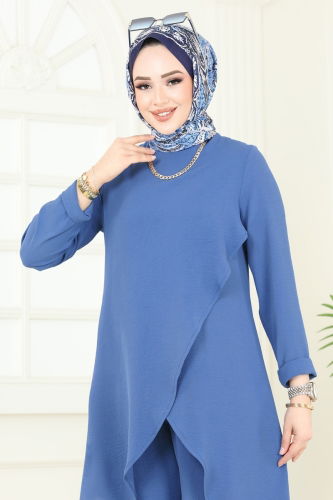 moda selvim طقم ازرق 353DVL817 - Thumbnail